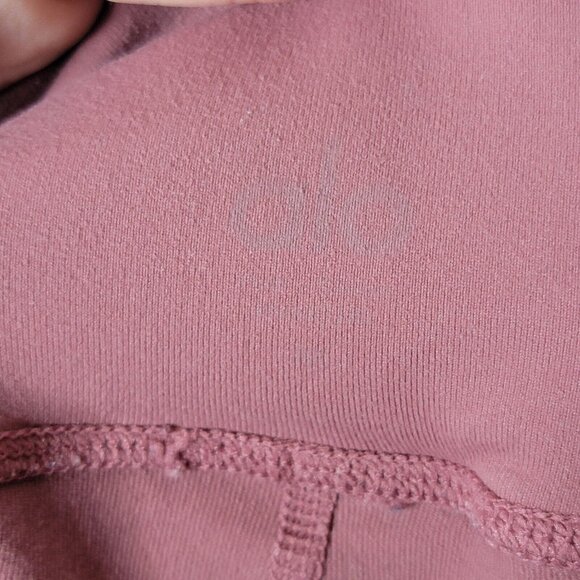 Alo Medium Alosoft Leggings Velvet Mesh Mauve Pink Women's‎ Athletic Sheila - Picture 5 of 6